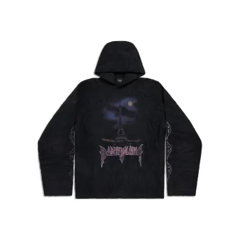 Balenciaga Paris Moon Crinkled Hoodie Large Fit