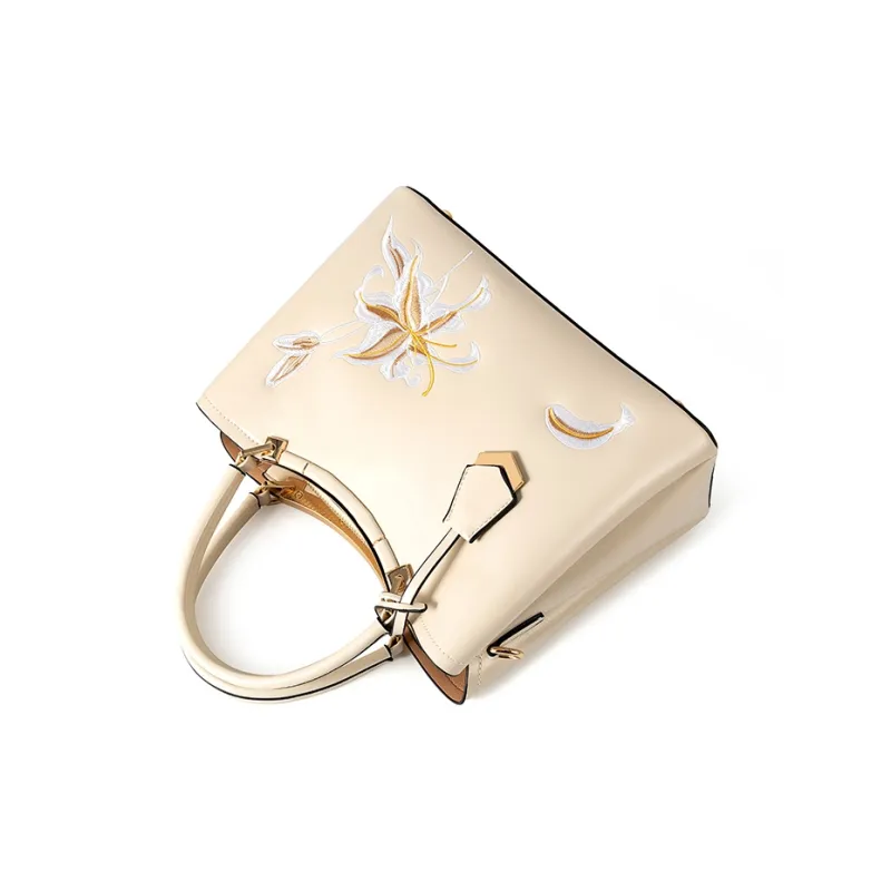 Vigno Synthetic Leather Handbag, Tote Bag, One Shoulder, Crossbody Bag Regular Women's Ecru-4