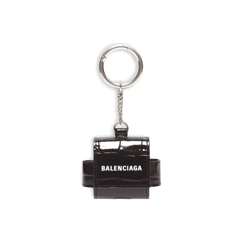 Balenciaga Cash Cow Leather Earphone Case Men's Dark Gray