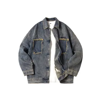 EPTISON Denim Jackets Unisex Washed Denim Blue
