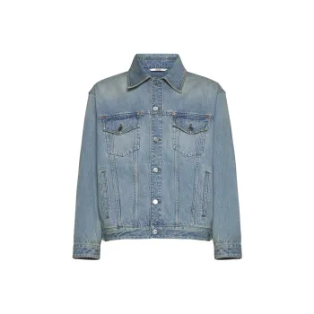 Valentino Buttoned Long-Sleeved Denim Jacket