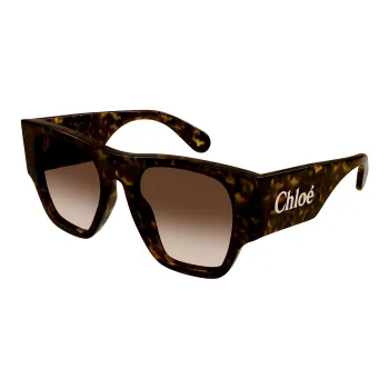 Chloe Acetate Irregular Shape Sunglasses Women's Tortoiseshell