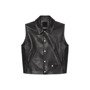 Givenchy Logo Debossed Leather Waistcoat