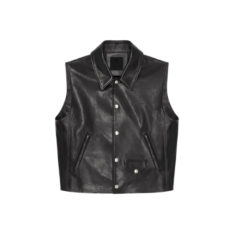 Givenchy Logo Debossed Leather Waistcoat-0