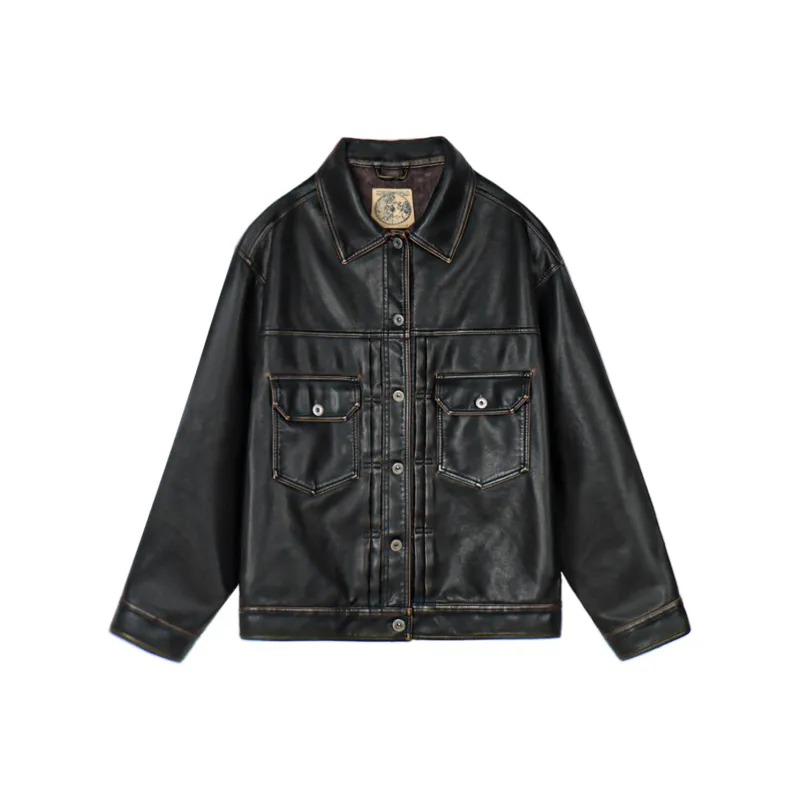 WILD LEADER Jackets Coats Unisex Vintage Black-0