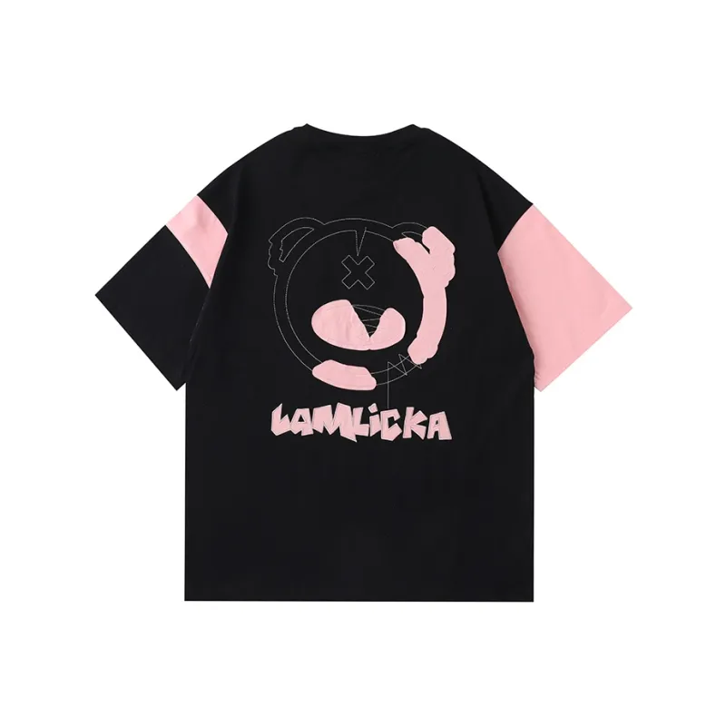 LAMLICKA T Shirt Unisex Black Pink-1