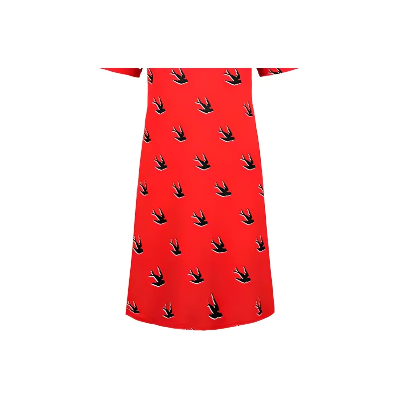McQ Alexander McQueen Short Sleeved Dresses Women's Red-3