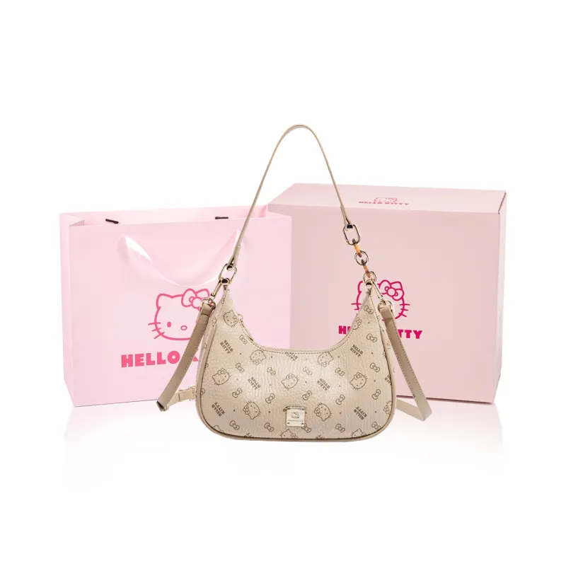 MESUCA × Sanrio Hello Kitty Collaboration Kitty Series PU Underarm Shoulder Bag Women's Multicolor-12