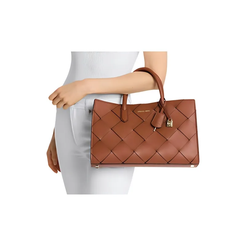 MICHAEL KORS Scarlett Leather One Shoulder Handbags Medium Size Women's Brown-2