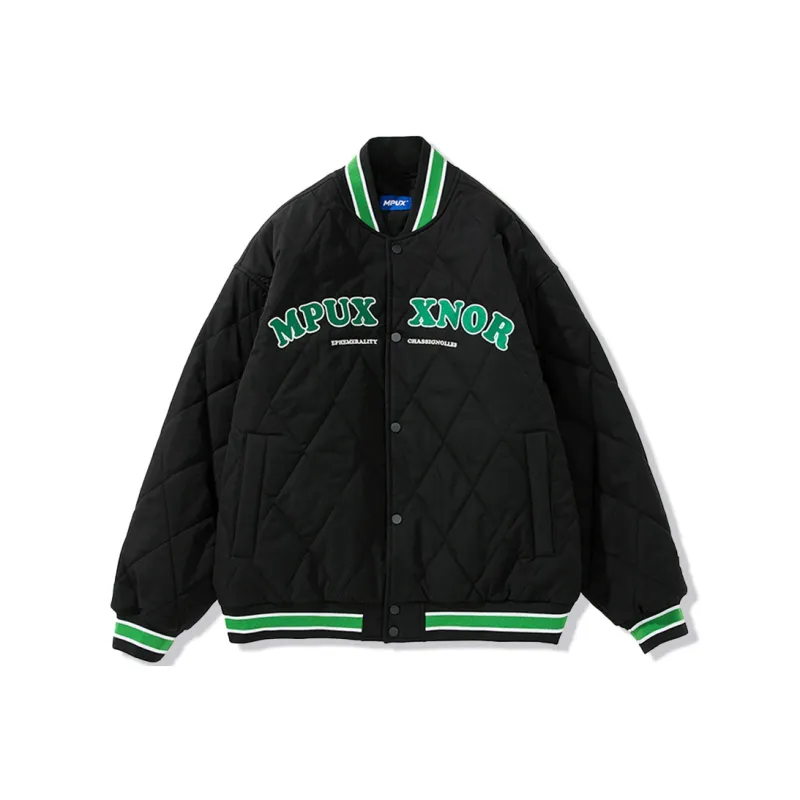 MPUX Baseball Collar Loose Fit Puffer Jacket Unisex-0