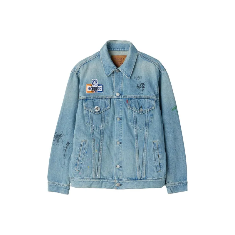 HYSTERIC GLAMOUR x SKOLOCT SS24 Denim Jacket Men's Light Indigo-0