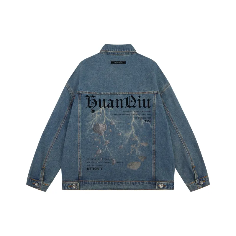 HUANQIU Denim Jackets Unisex-7