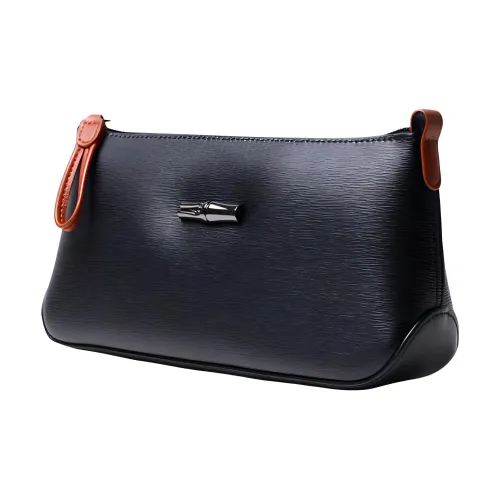 LONGCHAMP Leather Clutch Unisex Black