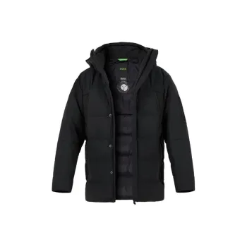 HUGO BOSS Logo Patch Hooded Parka
