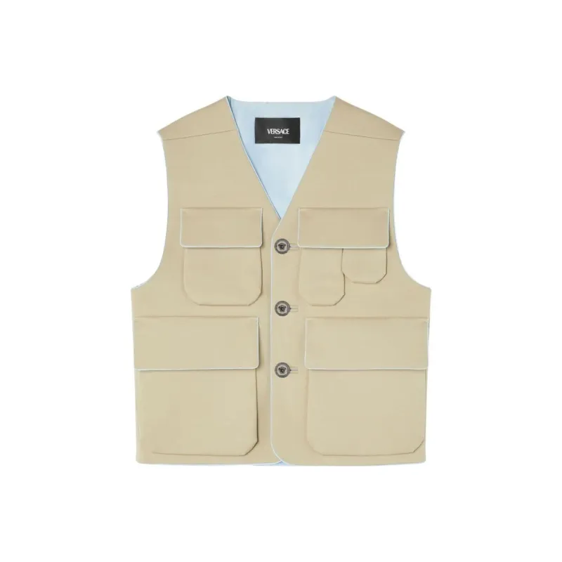 VERSACE Bonded Gabardine Cargo Vest-0