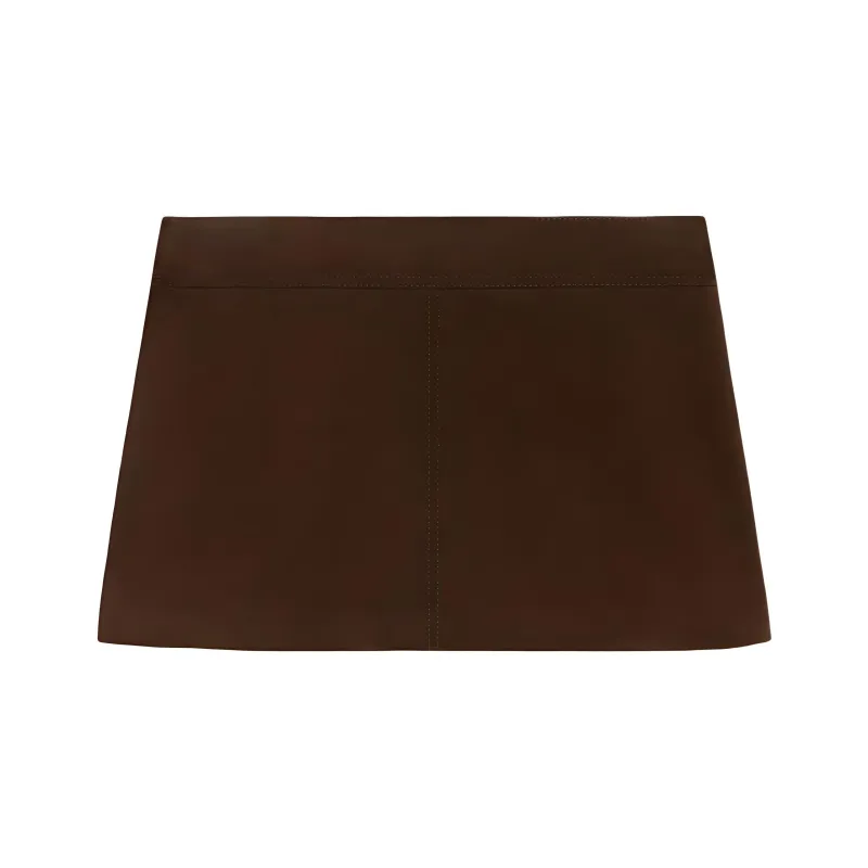 CELINE Trapeze Mini Skirt In Suede-1