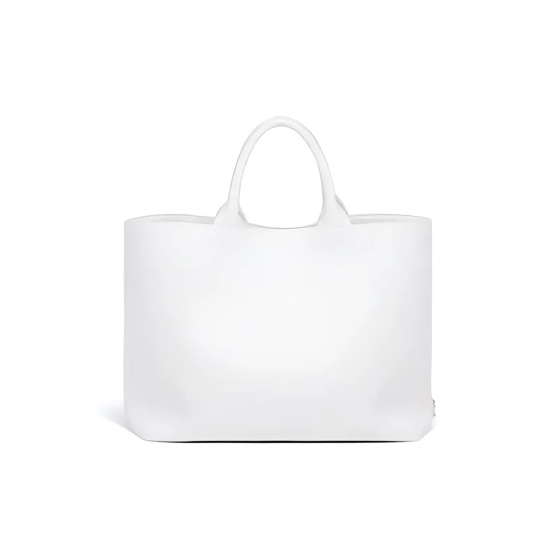 PRADA Fabric Tote Bag Shopping Bag Crossbody Handbag Women's White-2