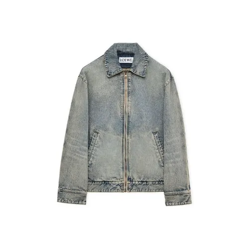 LOEWE SS24 Denim Jacket Men's Washable Tea Brown