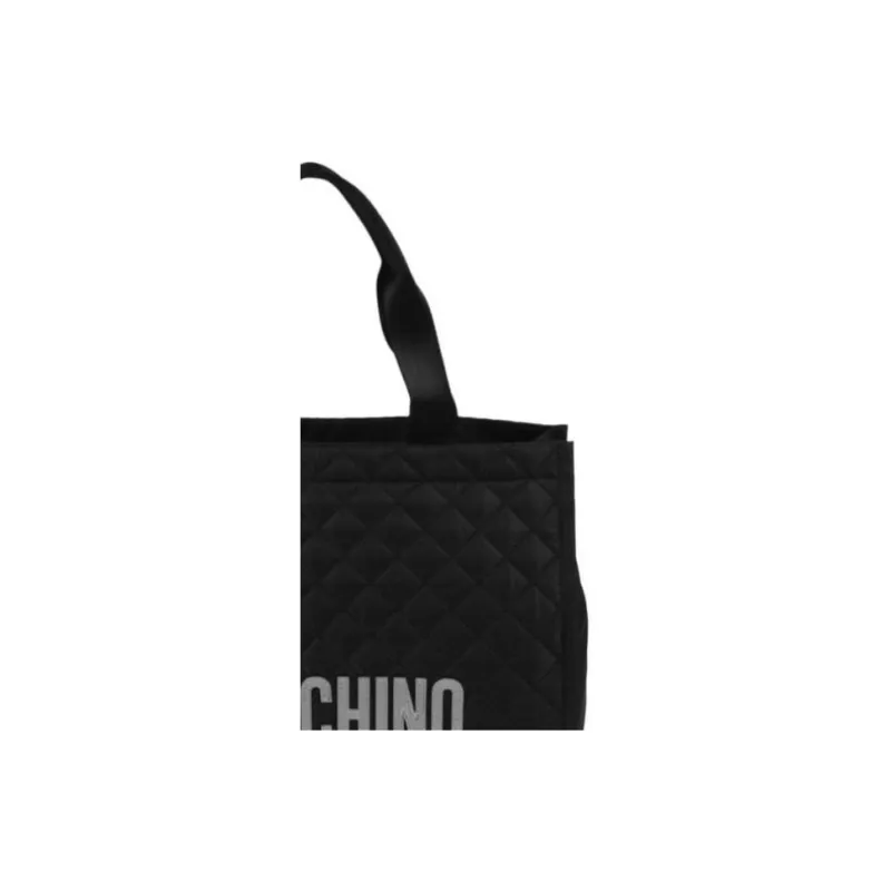 MOSCHINO Nylon Tote Bag Shopping Bag Handbag Women's Black-3