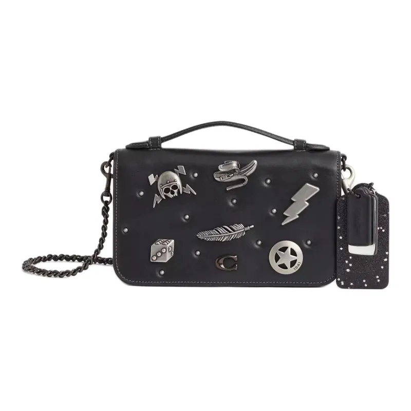 COACH Bea Calfskin Handbag, Shoulder Bag, Crossbody Bag Small Size Men's Black-0