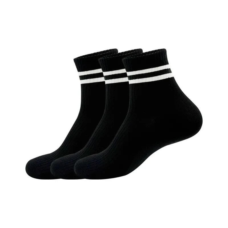 KANTANZHE Mid Calf Socks Unisex Combo Set Black-4