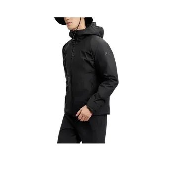 FILA Outdoor Hiking Waterproof, Windproof, And Breathable Windbreaker Jacket Men's Pitch Black