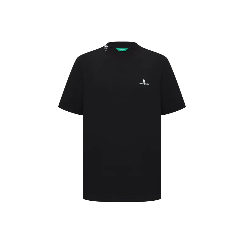 Biyin Leufen Half-Turtleneck Loose Fit Pullover Short-Sleeved T-Shirts Men's-3