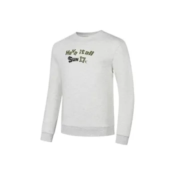 QIAODAN Sports Life Collection FW24 Sweatshirt Men's Pearl White Flower Gauze