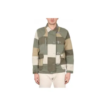 FAY Long Sleeved Patchwork Shirt Jacket