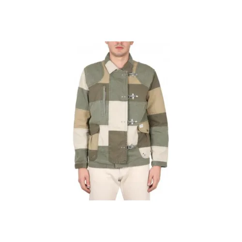 FAY Long Sleeved Patchwork Shirt Jacket