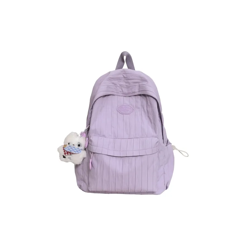 BUBM Nylon Backpack Unisex Black/Ecru/Yellow/Pink/Violet-18