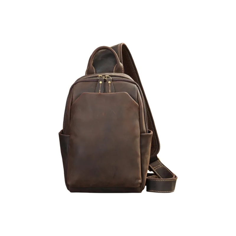 VIHUS Top Grain Cow Leather Sling Bag Regular Men's Multicolor-3