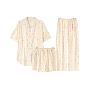 XIAFENYAN Pajama Set Women's Custard