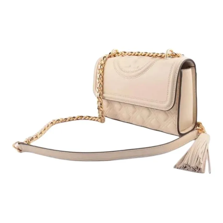 TORY BURCH Fleming Lambskin Shoulder Bag Women's Beige-3
