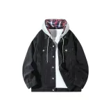Black (Gray Plaid Hooded-K708)