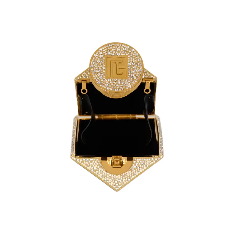 BALMAIN ABS Evening Bag, One Shoulder Clutch Women's Gold-2