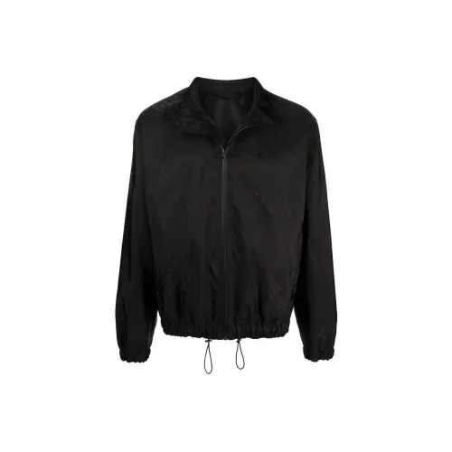 zip-front hooded rain jacket Blue