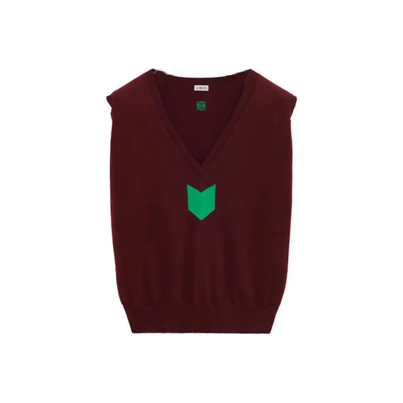 LOEWE FW24 Vest Men's Burgundy Red-0