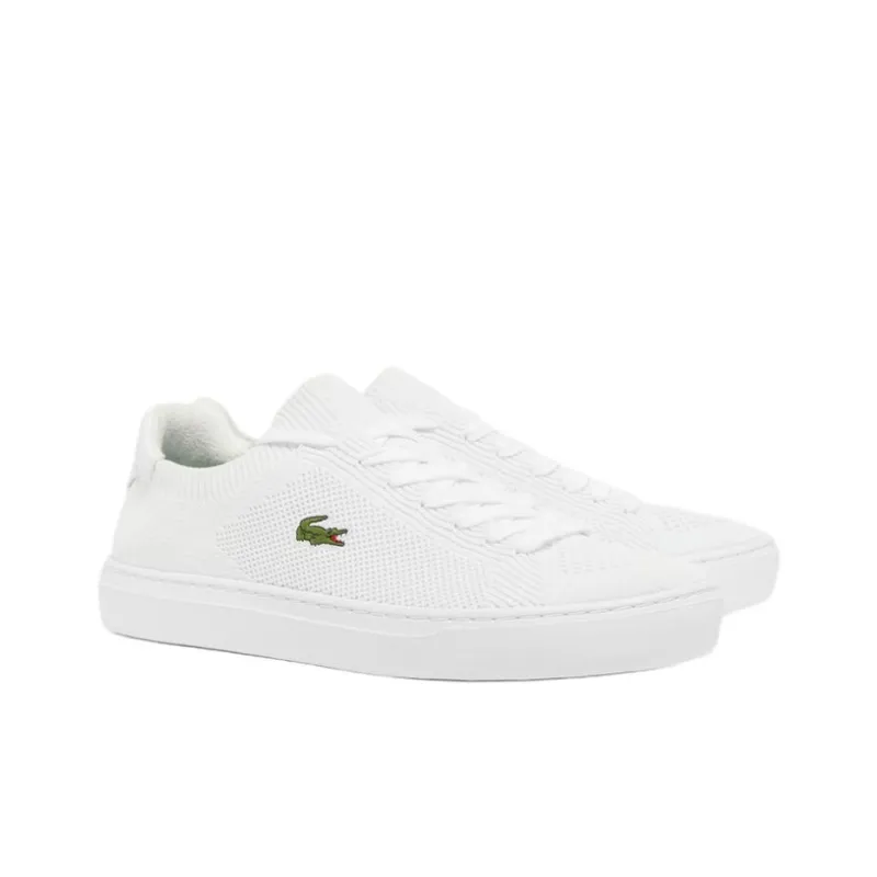 LACOSTE La Piquee 2.0 Abrasion Resistant Slip Resistant Low Top Skateboard Shoes Men's White-1