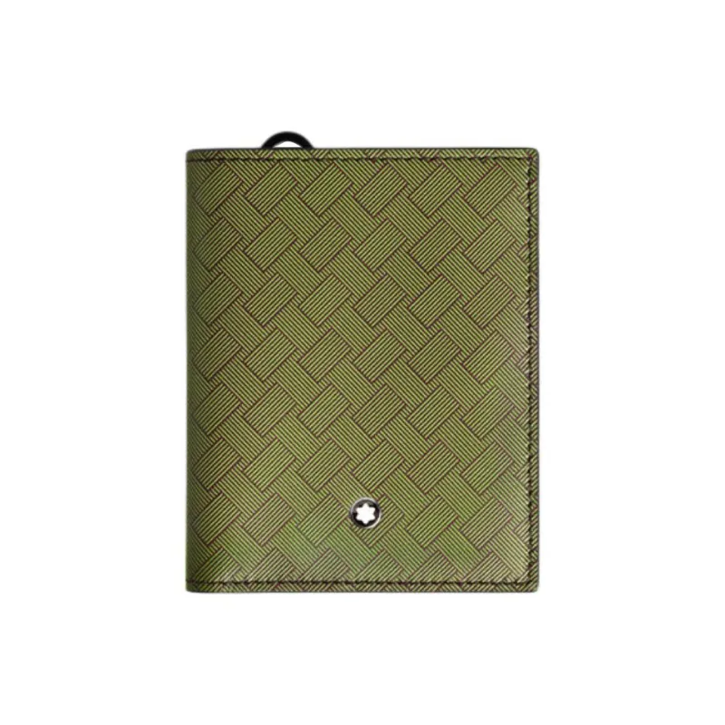 MONTBLANC Stylish 3.0 Leather Wallet Men's Lime Green & Bordeaux Red-0