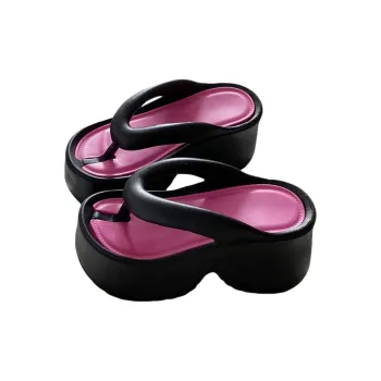 Meter Platform Wedge Heel Flip Flops Indoor Women's Summer Slip Resistant Soft Sole Thong Beach Slippers Shoes EVA