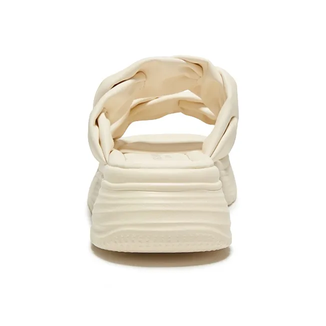 EOKAGAH Slip Resistant Abrasion Resistant Cushioning Slide Slippers Women's Ecru-2