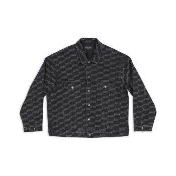 Balenciaga Denim Jacket Loose Fit Unisex Black