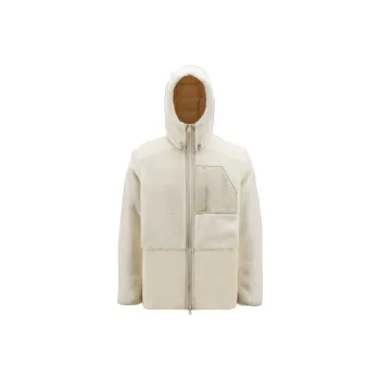 Moncler FW22 Solid Color Hooded Down Jacket Men's Beige