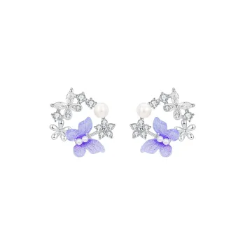 MCK 925 Sterling Silver Stud Earrings Women's