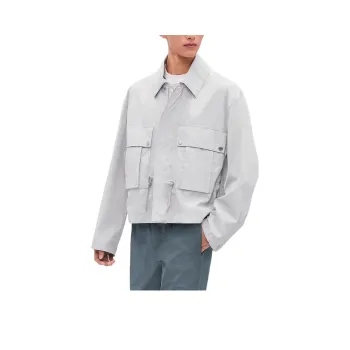 HERMES Jackets & Coats Men's Gray White