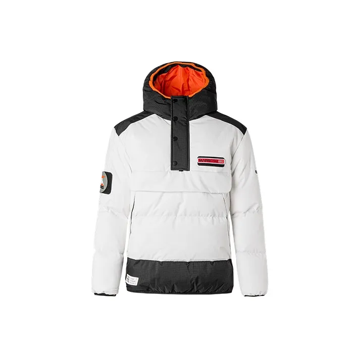 Kappa Colorblock Letter Hooded Down Jacket Unisex-4