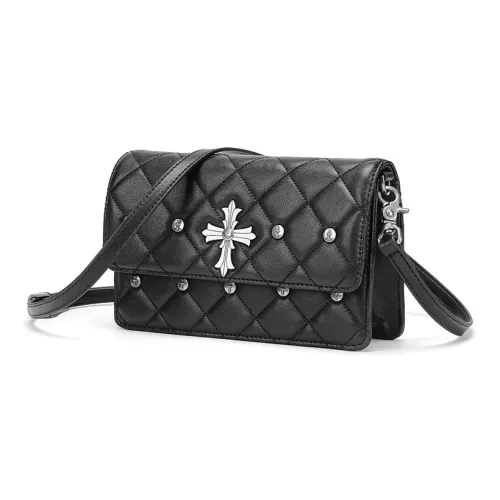 Ed Hardy Classic Series Cow Leather Crossbody Bag Regular Women's Black/Ecru