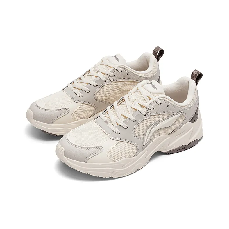 LiNing Pulse Slip Resistant, Abrasion Resistant, Lightweight Low Top Chunky Sneakers Men's Stone Gray-2