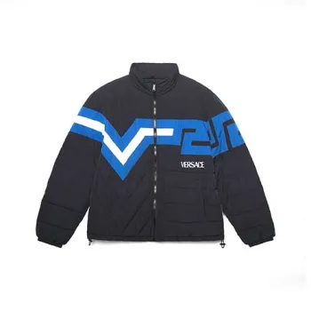 VERSACE SS22 Puffer Jacket Men's Blue
